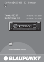 Blaupunkt Toronto-420-BT - Owners Manual